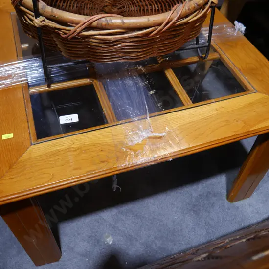 Glass top coffee table