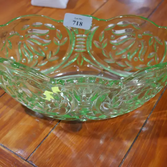 Green glass bowl