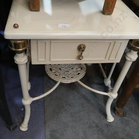 Metal based 1 drawer side table