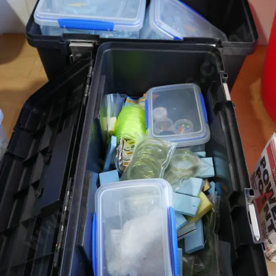 2 boxes of fishing gear