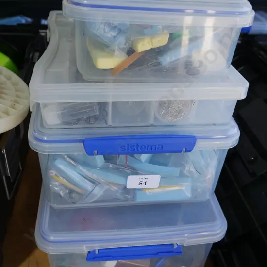 5 containers of fishing gear