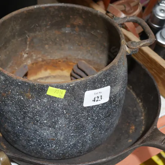 Cast frying pan, pot etc