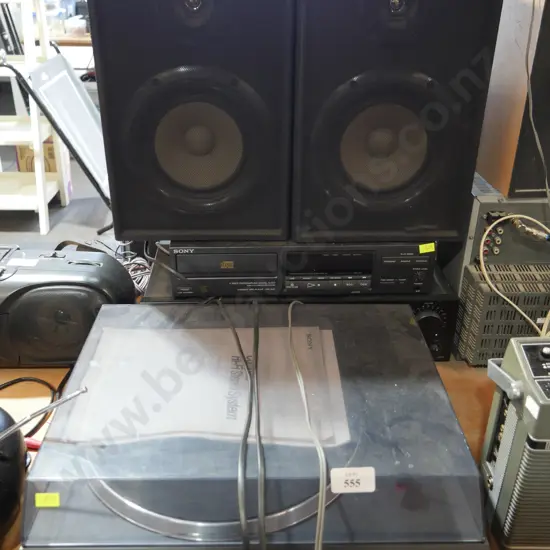 Record player, speakers, CD player etc