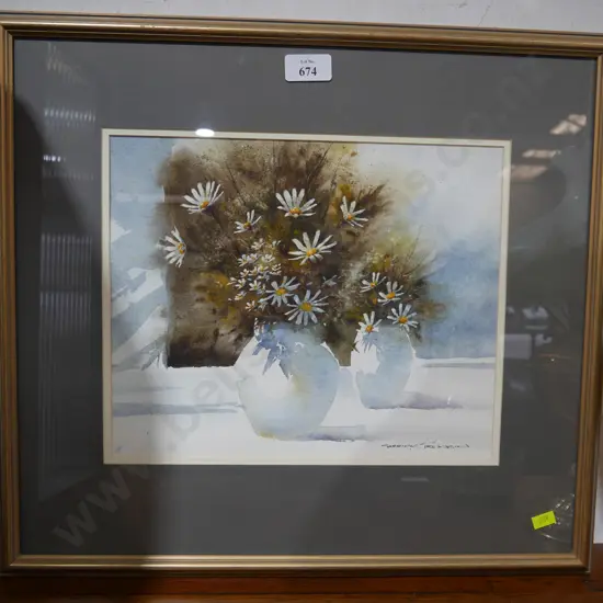Watercolour Garrick Tremain daisies