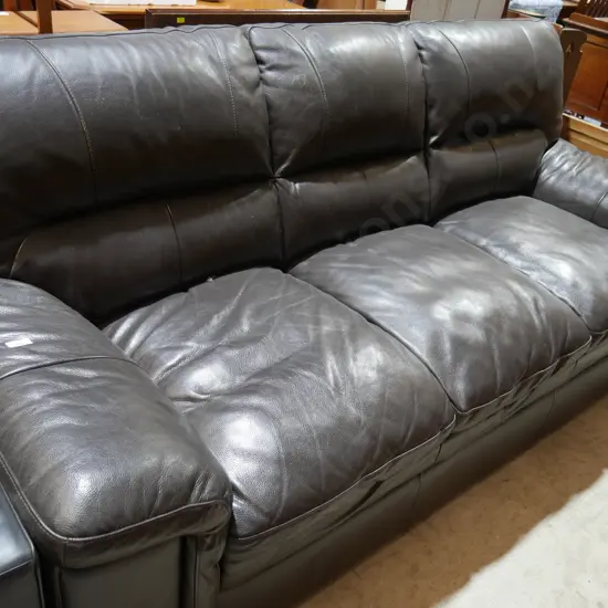 Brown leather couch