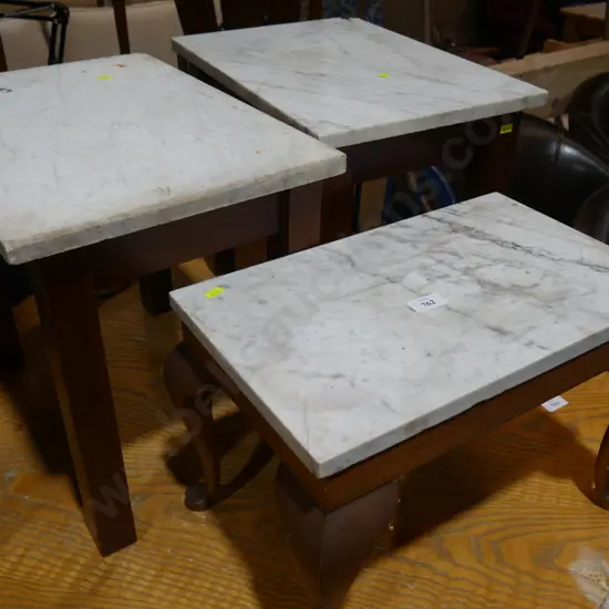 3 marble top tables
