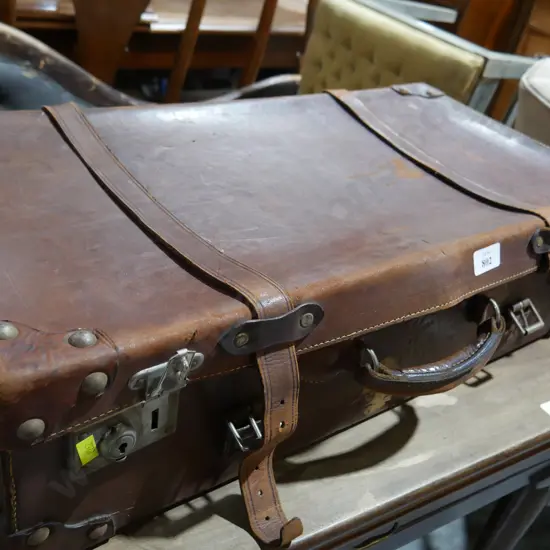 Leather suitcase
