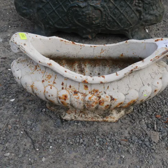 White cast iron planter
