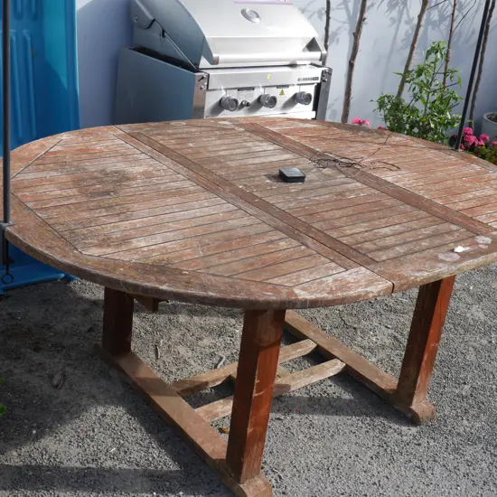 Outdoor table with lights