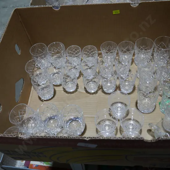 Assorted crystal glasses