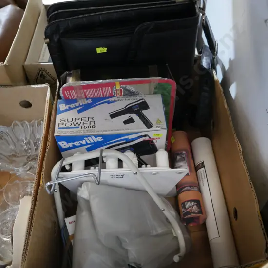 Hair dryer, briefcase, tablet stand etc