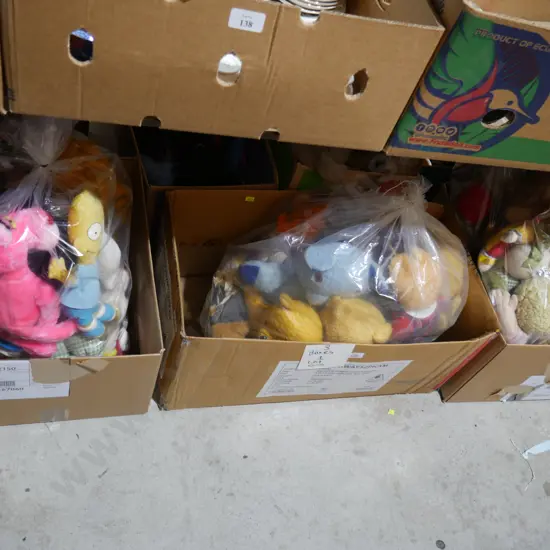 3 boxes stuffed toys