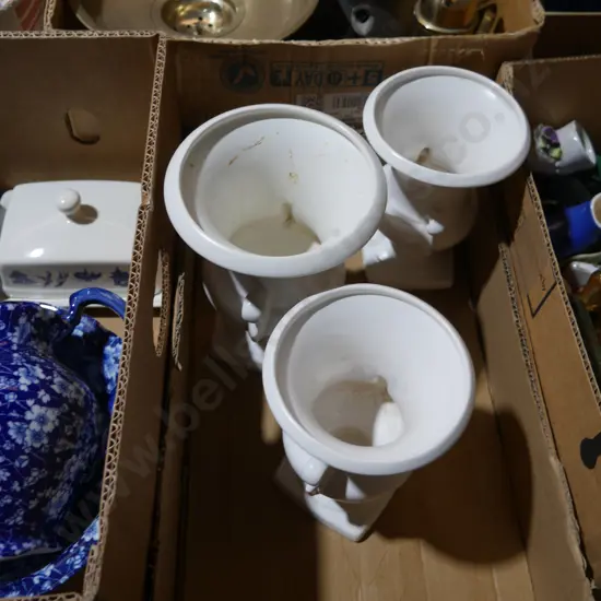 White porcelain vases