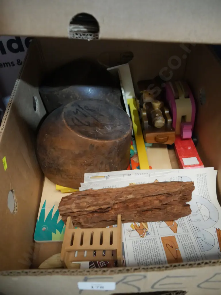 Three boxes of knitted toys, helmets etc Image 1++