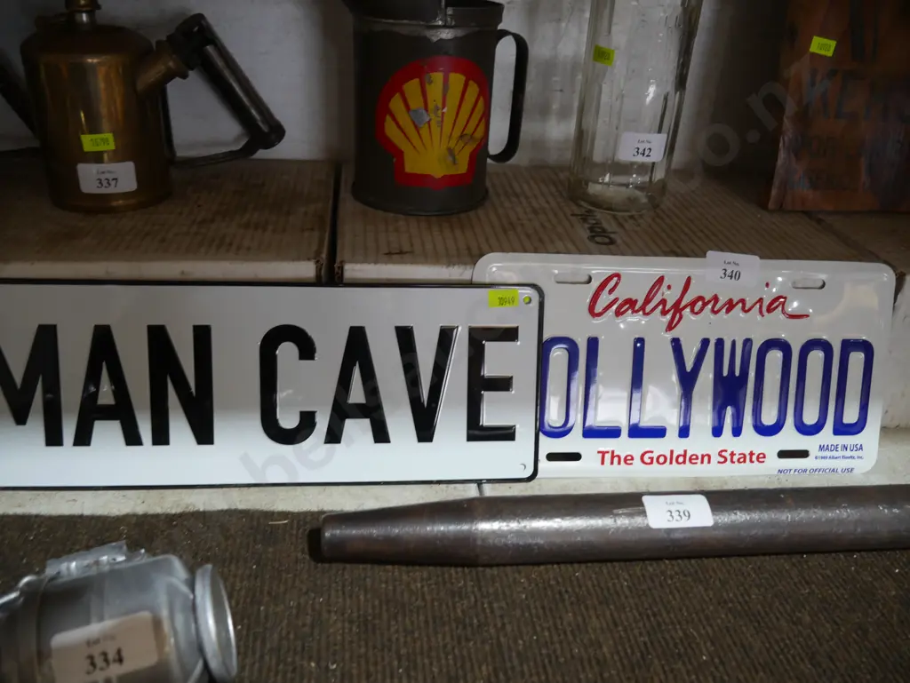 Man cave, Hollywood enamel number plate signs Image 1++