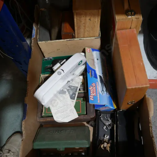 Handheld sewing machines, sewing machine parts etc