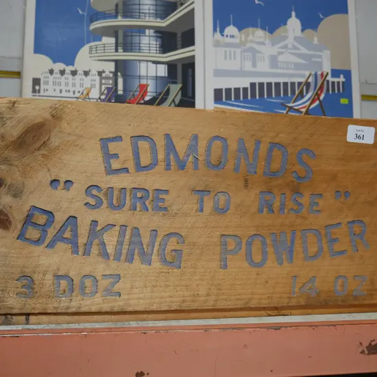 Edmonds baking powder wooden box