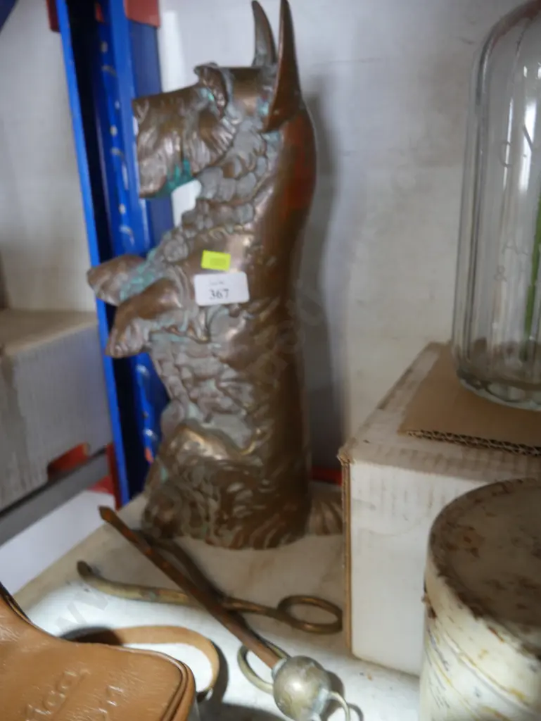 Brass Scotty dog fire tool holder Image 1++