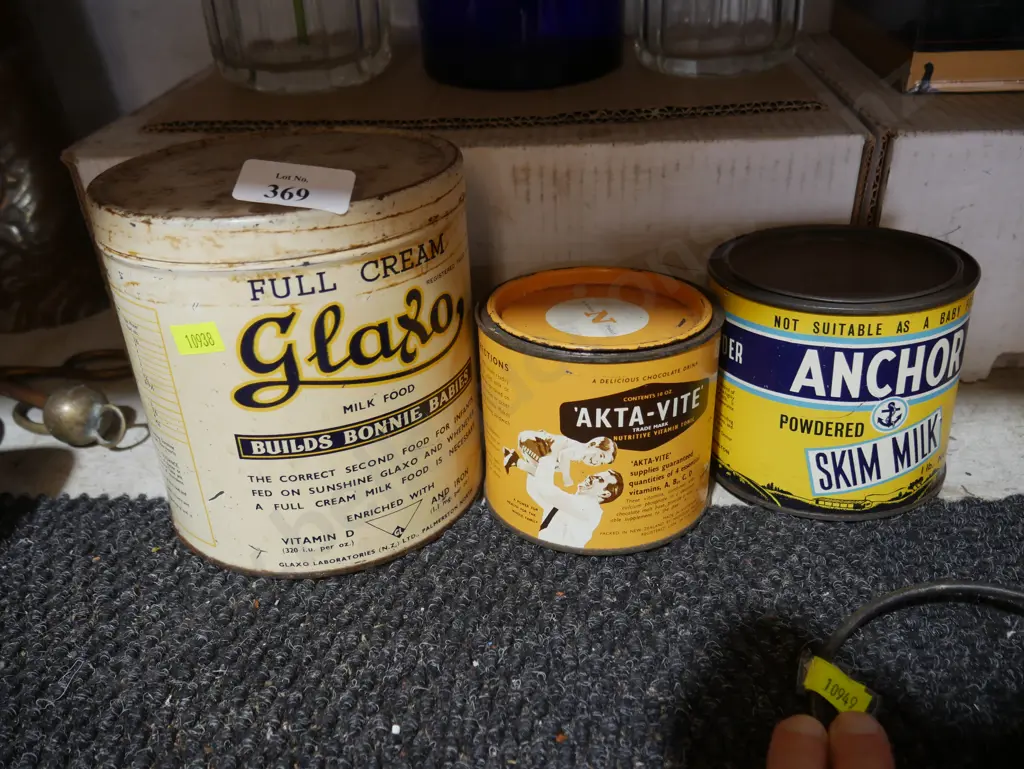 3 vintage milk powder tins Image 1++