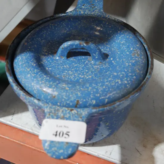 Blue casserole dish