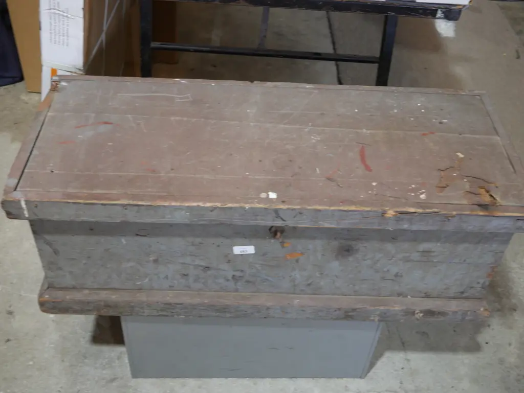 Wooden toolbox and contents Image 1++