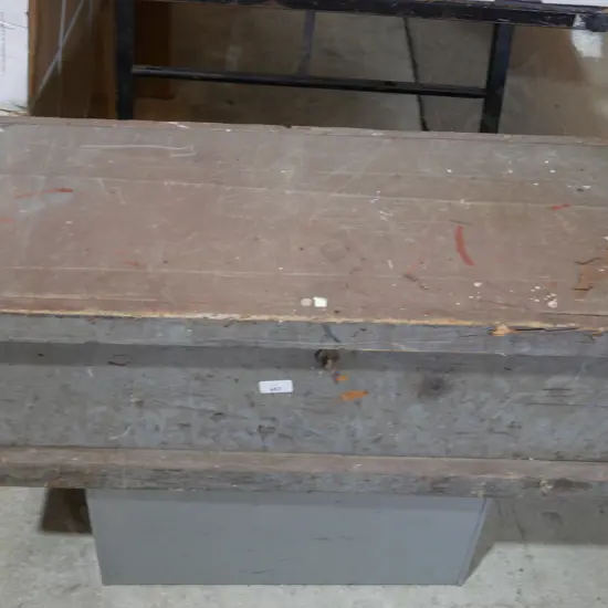 Wooden toolbox and contents