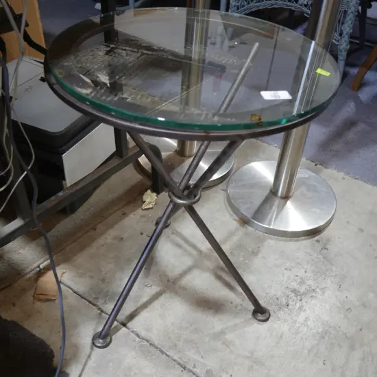 Glass top side table
