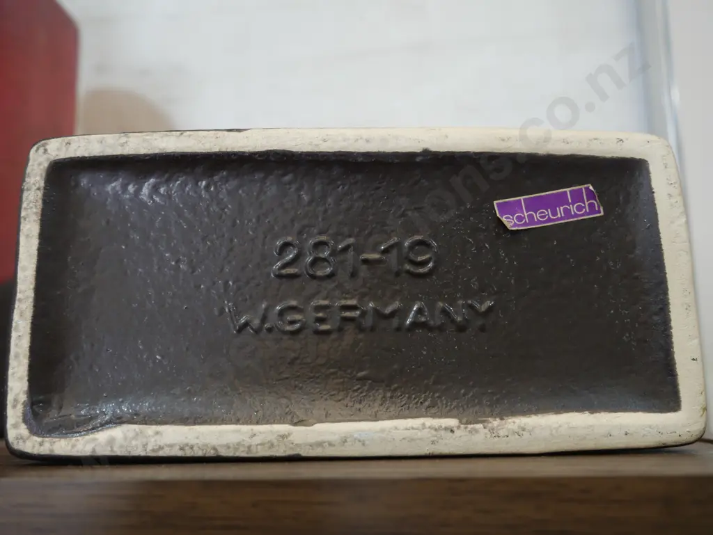 Matching three-piece Schuerich West Germany pottery vases Image 1++