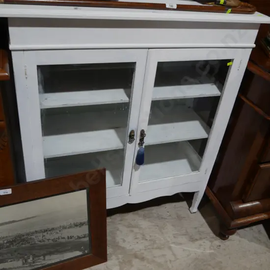 White painted display cabinet