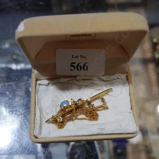 Opal brooch & necklace