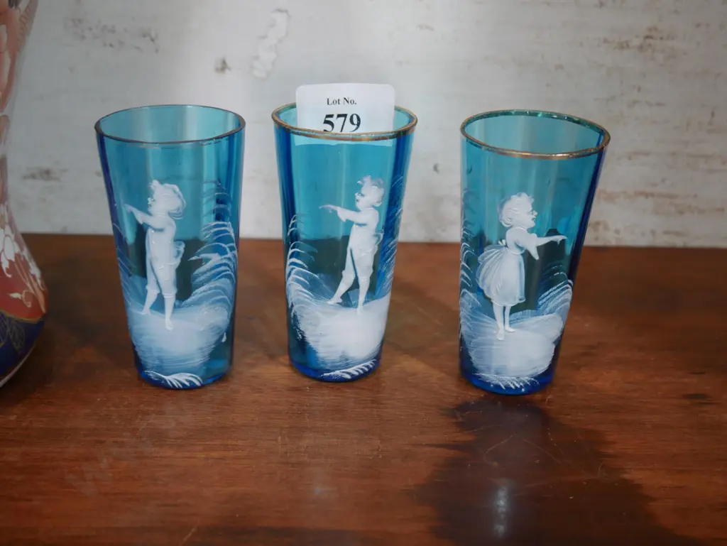 3 Mary Gregory glasses Image 1++