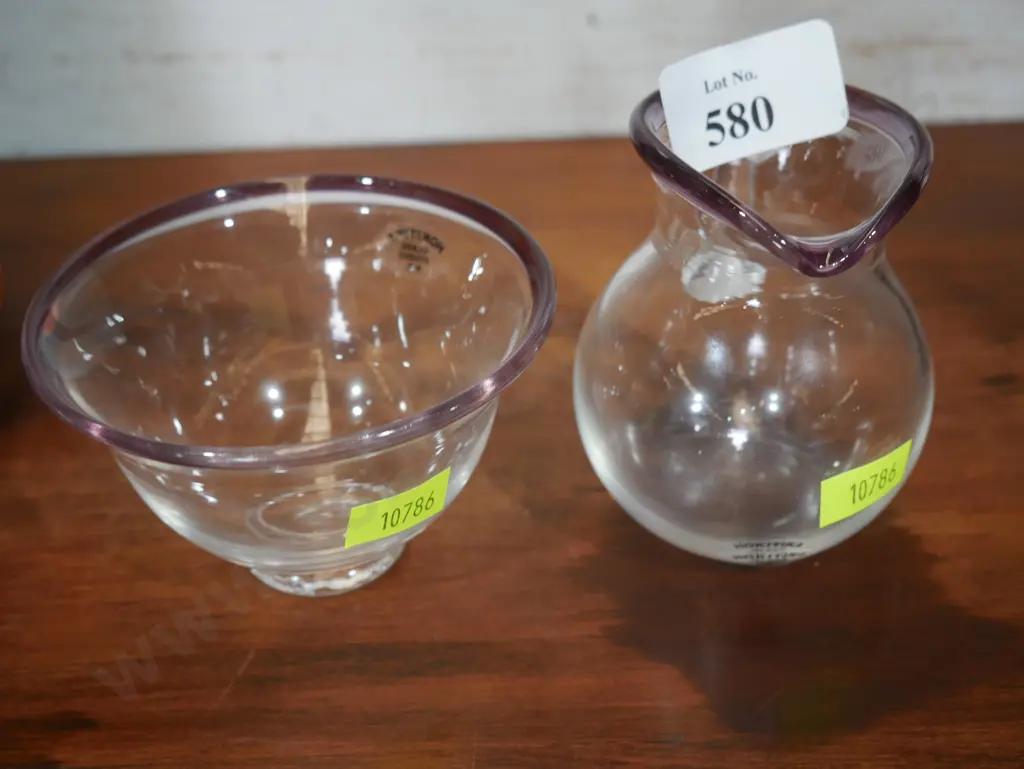 Hokitika glass jug and dish Image 1++