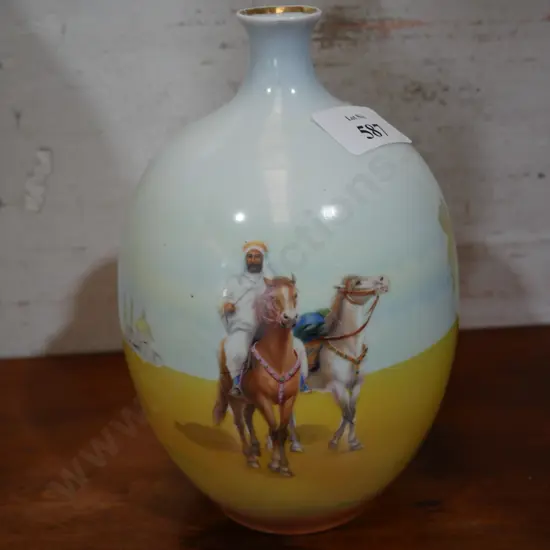 Large Royal Bayreuth Egyptian scene vase