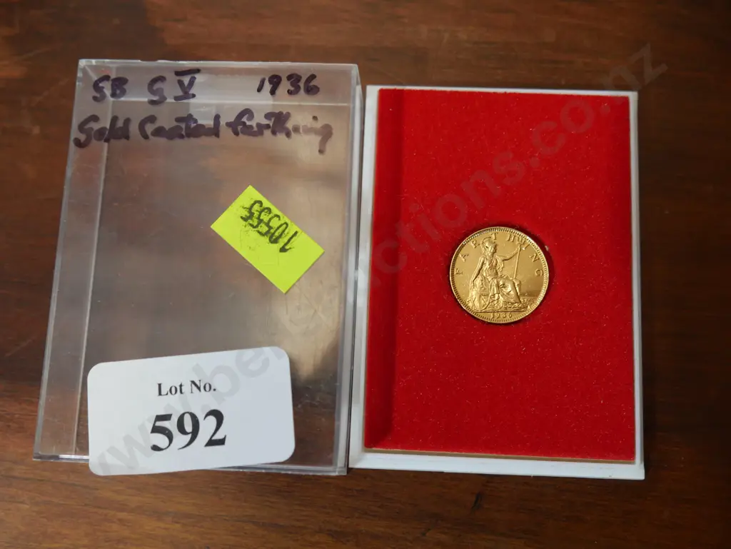 Gold plated 1936 farthing Image 1++
