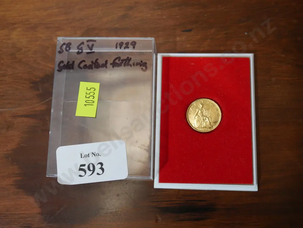 1929 Gold plated farthing Image 1++
