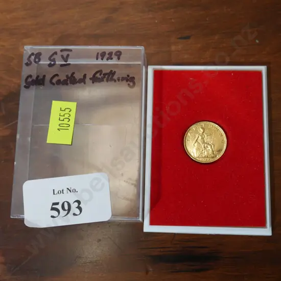 1929 Gold plated farthing