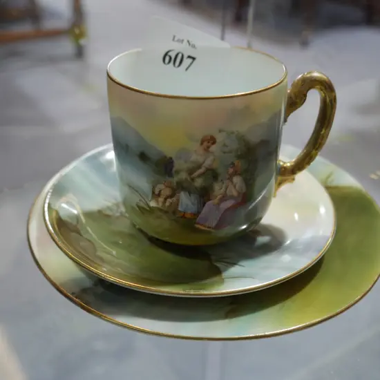 Royal Bayreuth cup, saucer and plate