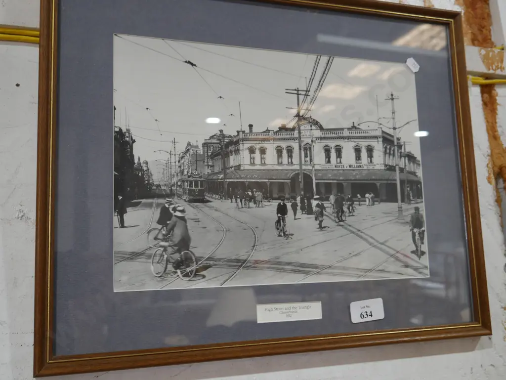 Framed high Street and the triangle Christchurch 1912 photograph Image 1++