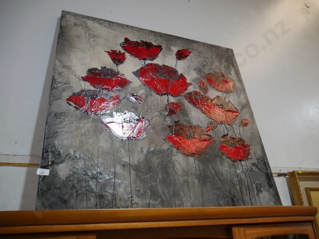 Large poppy canvas art Image 1++