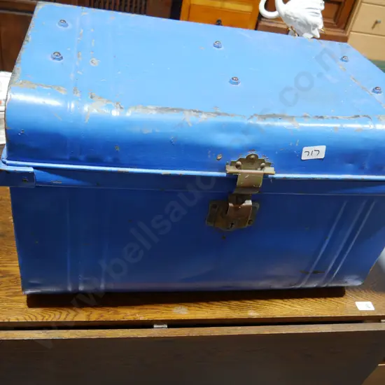 Blue tin trunk