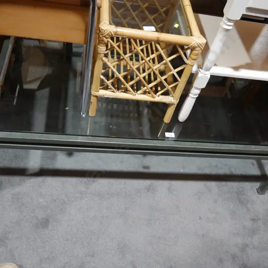 Large glass top coffee table