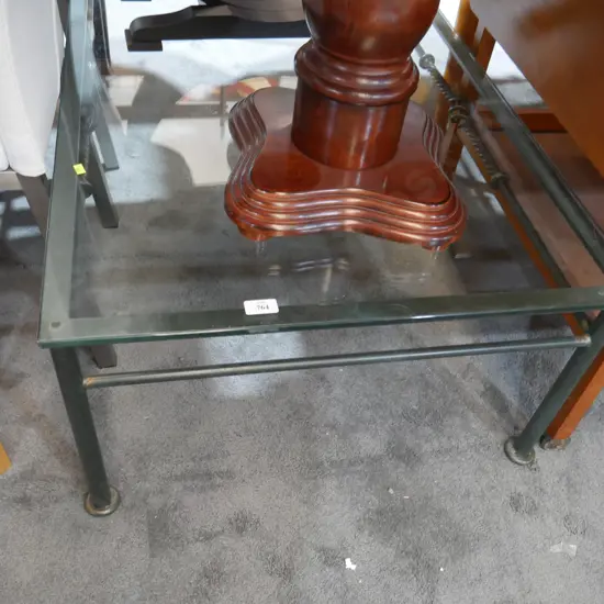Glass top coffee table