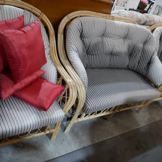 3 piece cane lounge suite