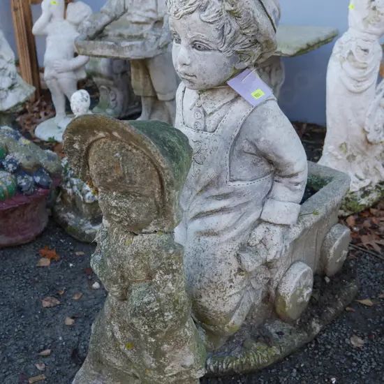 2 garden statues