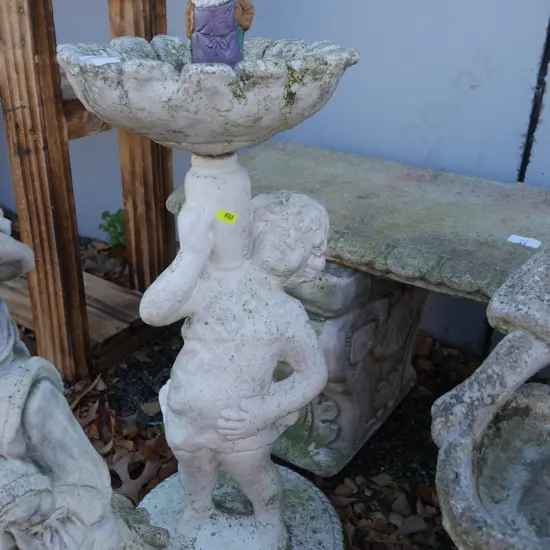 Birdbath and gnome