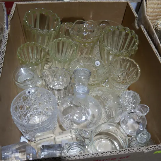 Glass vases, paperweights etc