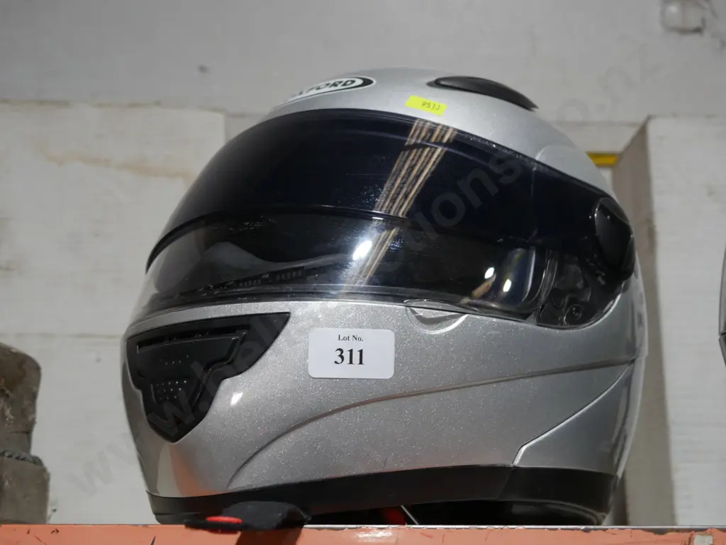 Silver full face helmet Image 1++