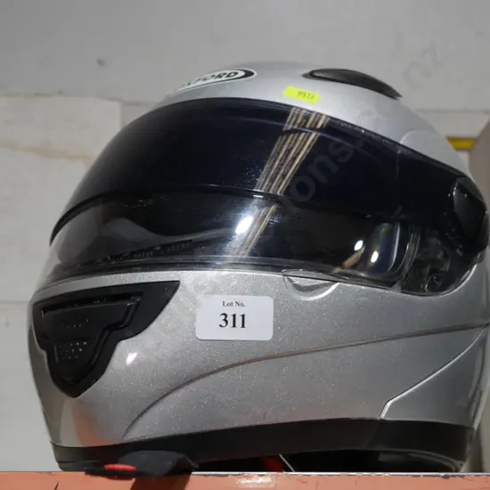 Silver full face helmet