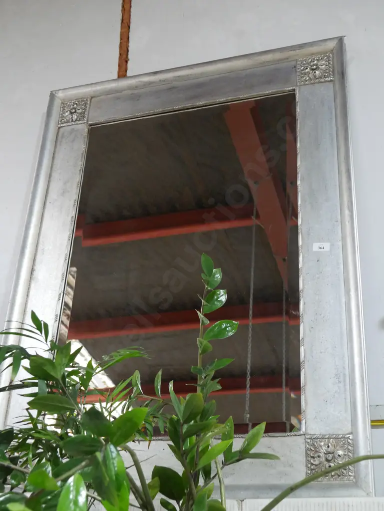 Silver frame mirror Image 1++