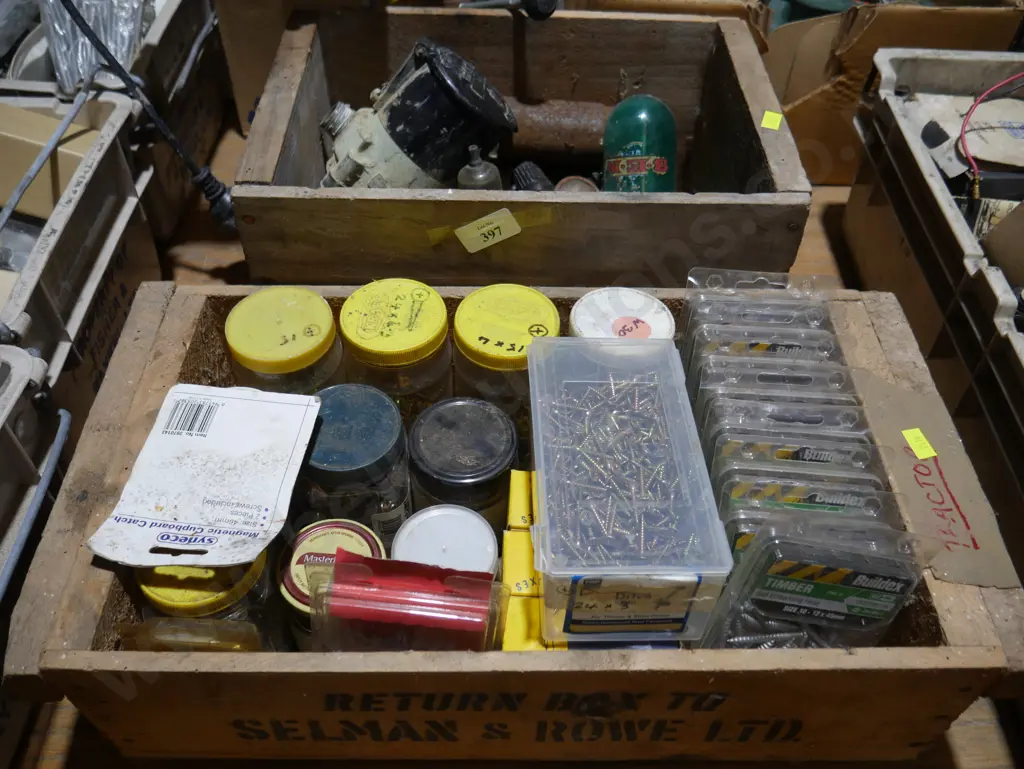 2 crates, screws etc Image 1++